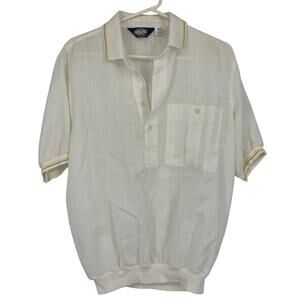 Knightsbridge for Men Vintage Men's Rayon Blend White/Cream Polo Size Large
